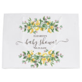 Waterverf Citroenen Botanische Bloemen Baby shower Groot Cadeauzakje (Voorkant)