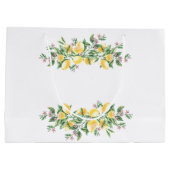 Waterverf Citroenen Botanische Bloemen Baby shower Groot Cadeauzakje (Achterkant)