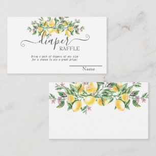 Waterverf Citroenen Botanische Bloemen Baby shower Informatiekaartje