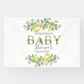 Waterverf Citroenen Botanische Bloemen Baby shower Spandoek (Horizontaal)