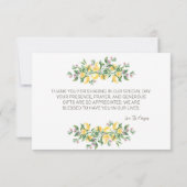 Waterverf citroenen botanische bloemen dank u kaar bedankkaart (Achterkant)