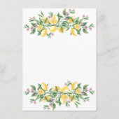 Waterverf citroenen botanische bloemen informatiekaartje (Achterkant)