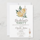 Waterverf Citroenen Botanische Glazen Bachelorette Kaart (Voorkant)