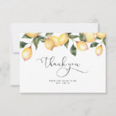 Waterverf citroenen bruidsdouche dankkaart bedankkaart (Voorkant)