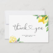 Waterverf citroenen bruidsshower bedankkaart (Voorkant)