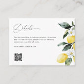 waterverf citroenen bruiloft details informatiekaartje (Voorkant)