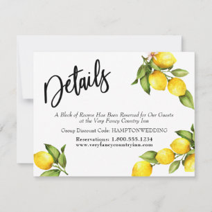 Waterverf citroenen bruiloft details typografie save the date