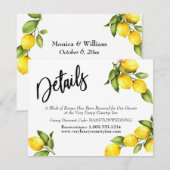 Waterverf citroenen bruiloft details typografie save the date (Voorkant / Achterkant)