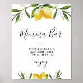 Waterverf citroenen bruiloftsshower mimosa bar bor poster (Voorkant)
