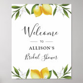 Waterverf citroenen bruiloftsshower welkomstbord poster (Voorkant)