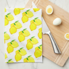 Waterverf citroenen Citrus Pattern Land Theedoek