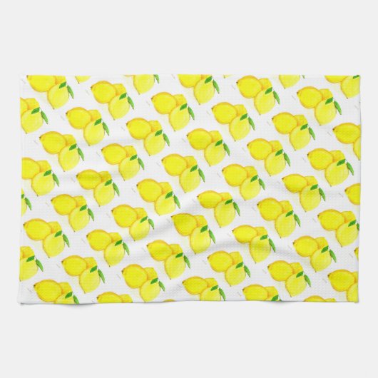 Waterverf citroenen Citrus Pattern Land Theedoek (Horizontaal)