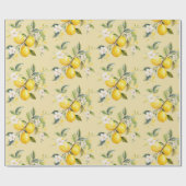 Waterverf citroenen citrus verjaardagsfeestje cadeaupapier (Vlak)