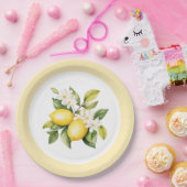 Waterverf citroenen citrus verjaardagsfeestje papieren bordje (Feest)