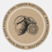 Waterverf citroenen Craft Paper productlabel Ronde Sticker (Voorkant)