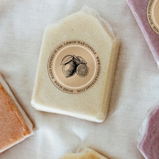 Waterverf citroenen Craft Paper productlabel Ronde Sticker