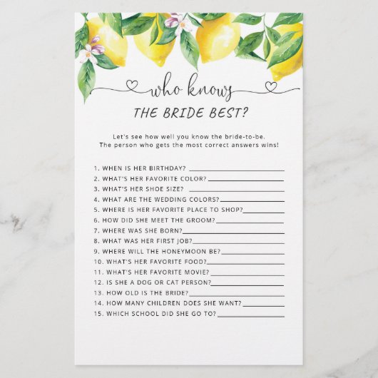 Waterverf citroenen die het beste spel kennen (Voorkant)