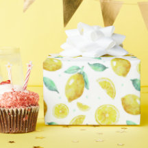 Waterverf citroenen en bladeren op witte achtergro