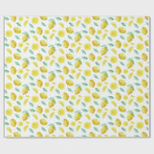 Waterverf citroenen en bladeren op witte achtergro cadeaupapier (Vlak)