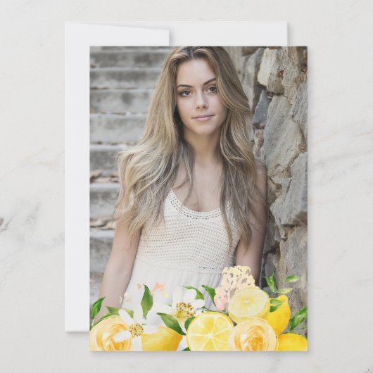 Waterverf Citroenen en Bloemen 50ste verjaardag Kaart (Achterkant)