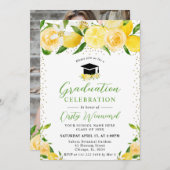 Waterverf Citroenen en Bloemen Afstuderen Kaart (Voorkant / Achterkant)