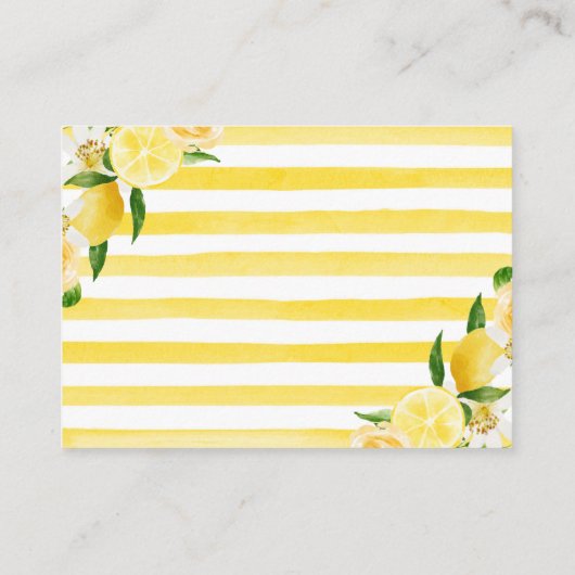 Waterverf Citroenen en Bloemen Luier Raffle Informatiekaartje (Achterkant)