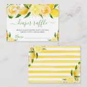 Waterverf Citroenen en Bloemen Luier Raffle Informatiekaartje (Voorkant / Achterkant)