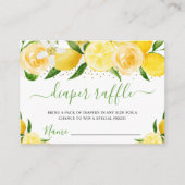 Waterverf Citroenen en Bloemen Luier Raffle Informatiekaartje (Voorkant)