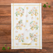 Waterverf Citroenen en Bloemen met Monogram