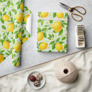 Waterverf Citroenen en Bloesems - Verse Citrus Cadeaupapier