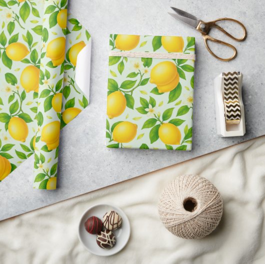 Waterverf Citroenen en Bloesems - Verse Citrus Cadeaupapier (Crafts)