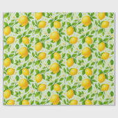 Waterverf Citroenen en Bloesems - Verse Citrus Cadeaupapier (Vlak)