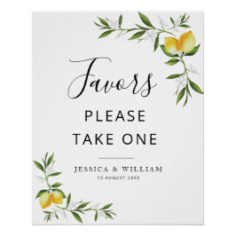 waterverf citroenen en groen bloemengunsten teken perfect poster