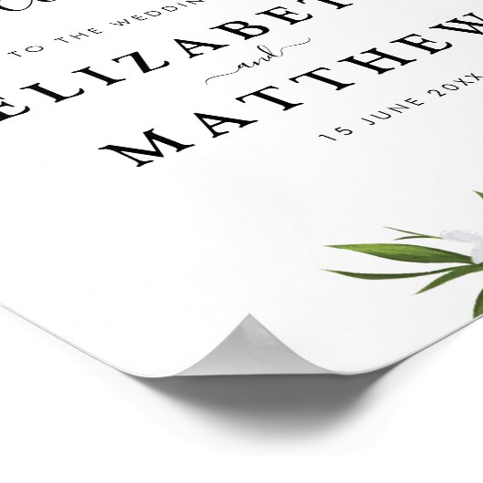 Waterverf citroenen en groenbladerbruiloft poster (Hoek)