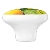 Waterverf citroenen en groene bladeren keramische knop (Zijkant)