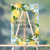 Waterverf citroenen en Marokkaanse Tegel Acryl Bord (Neutraal)