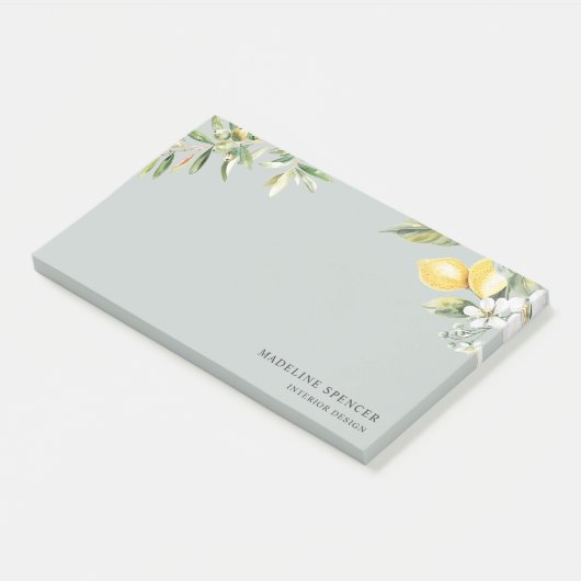 Waterverf Citroenen en olijven Sage Green Post-it® Notes (Schuin)