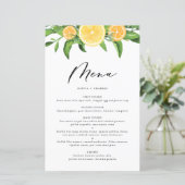 Waterverf Citroenen en Sinaasappels Citrusmenukaar (Staand voorkant)