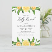 Waterverf Citroenen en Sinaasappels Zomer Baby Bru Kaart (Staand voorkant)