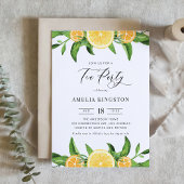 Waterverf Citroenen en Sinaasappels Zomer Tea Part Kaart