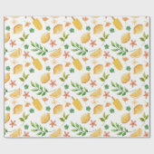 Waterverf citroenen en zomerijslolly's cadeaupapier (Vlak)