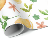 Waterverf citroenen en zomerijslolly's cadeaupapier (Rol Hoek)