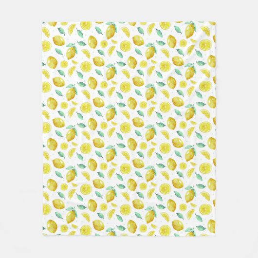 Waterverf citroenen fleece deken (Voorkant)