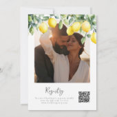 Waterverf Citroenen Foto QR Code Vrijgezellenfeest Kaart (Achterkant)