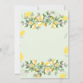 Waterverf Citroenen Frame Baby Shower Kaart (Achterkant)