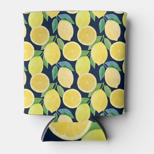 Waterverf citroenen: frisse patroonillustratie blikjeskoeler (Voorkant)