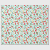 Waterverf citroenen fruit papaja, peer, aardbei, cadeaupapier (Vlak)