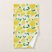 Waterverf citroenen - geel en groen bad handdoek (Handdoek)