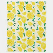 Waterverf citroenen - geel en groen fleece deken (Voorkant)