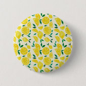 Waterverf citroenen - geel en groen ronde button 5,7 cm (Voorkant)